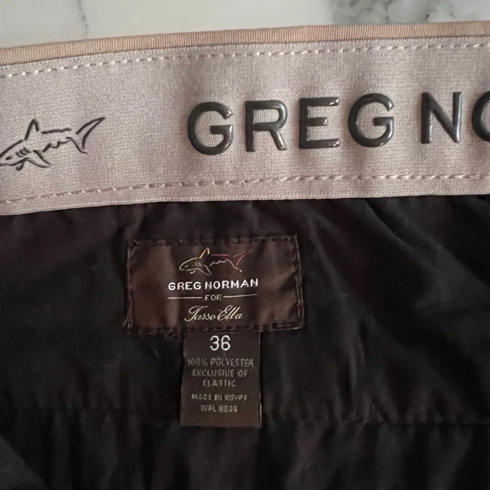 Mens Greg Norman Khaki Golf Shorts